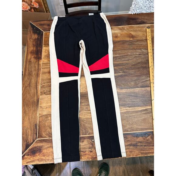 BCBGMAXAZRIA Women's Black White Bond Coloblocked Leggings Size Large - Picture 3 of 7